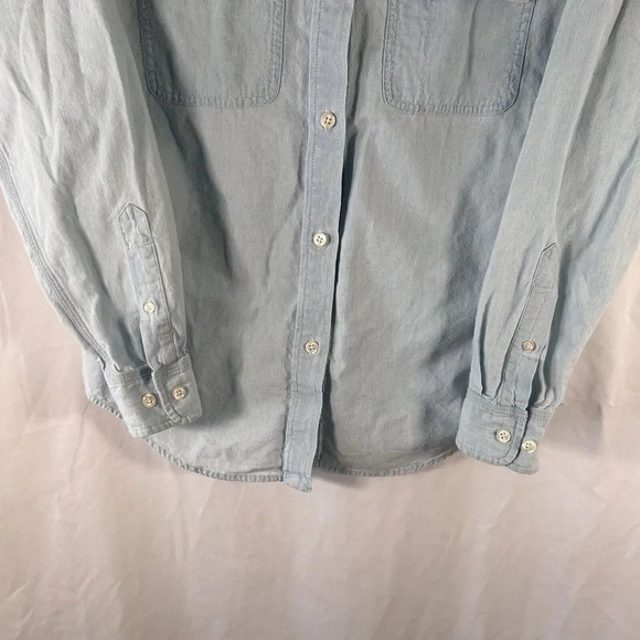 Lauren Jeans Co Blouse Womens Small Light Blue Button Up Long Sleeve - Picture 3 of 9